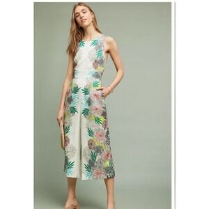 Corey Lynn Calter Bloom jumpsuit Anthro  Women's SZ 10 cropped wide leg artsy